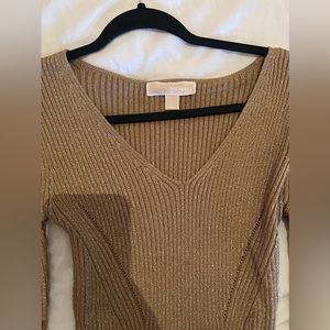 Michael Kors fitted midi long sleeve dress